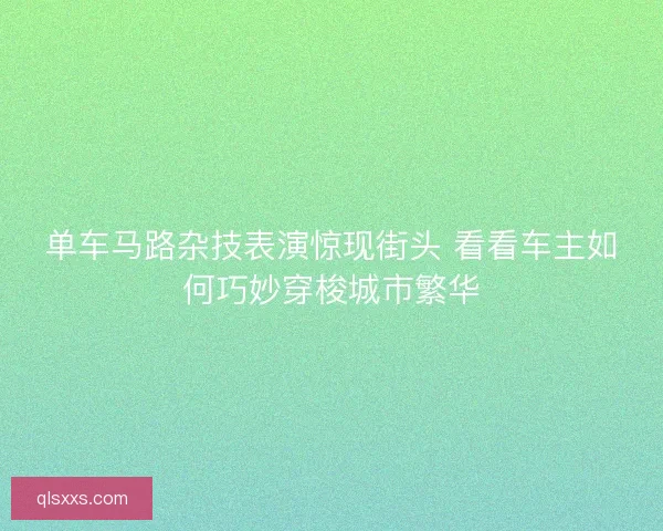 单车马路杂技表演惊现街头 看看车主如何巧妙穿梭城市繁华