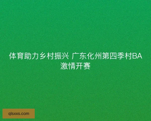 体育助力乡村振兴 广东化州第四季村BA激情开赛