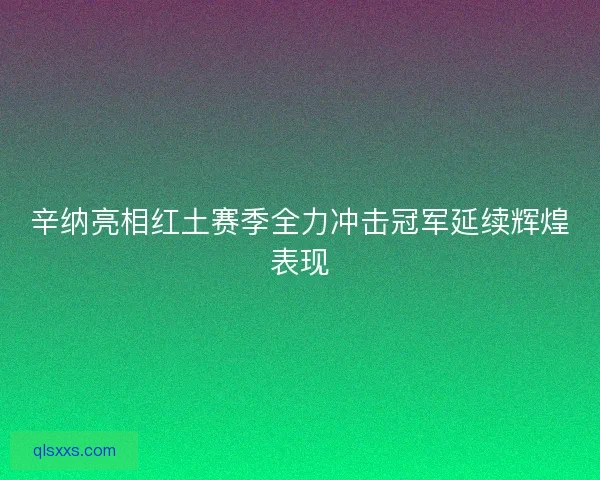 辛纳亮相红土赛季全力冲击冠军延续辉煌表现